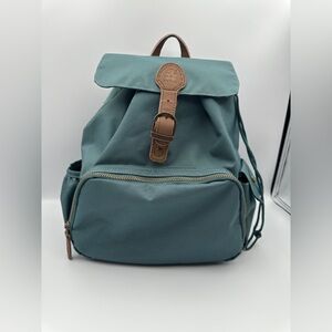 Sebra Spruce Green Mini Backpack With Faux Leather Details